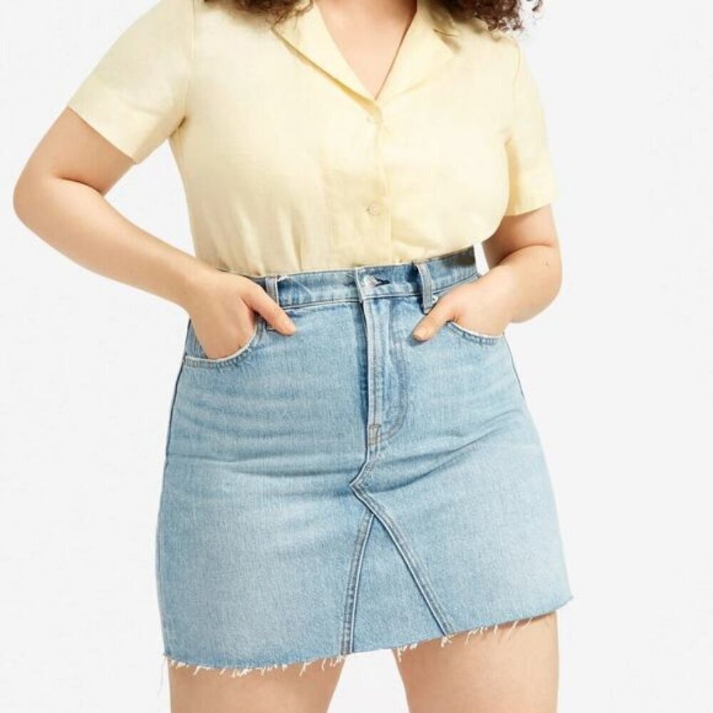 EVERLANE The Denim Reconstructed Skirt Sz 33 Blue